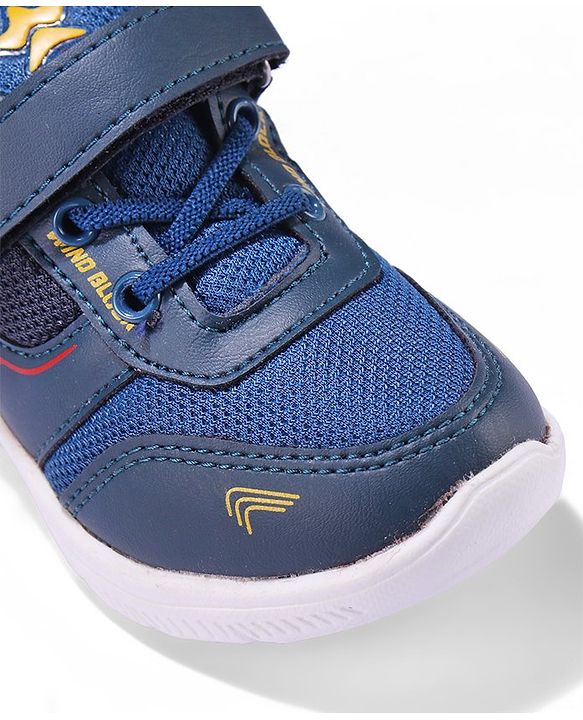 Cute Walk by Babyhug Sneakers Shoes with Velcro Closure & Star Print - Navy Blue
