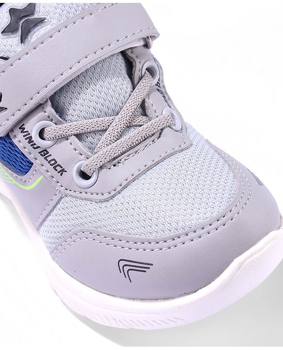 Cute Walk by Babyhug Sneakers Shoes with Velcro Closure & Star Print - Grey