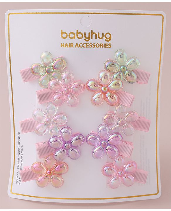 Babyhug Free Size Hair Pins & Clips Pack of 10 - Multicolor