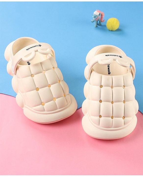 Cute Walk by Babyhug Clogs with Back Strap Closure - White