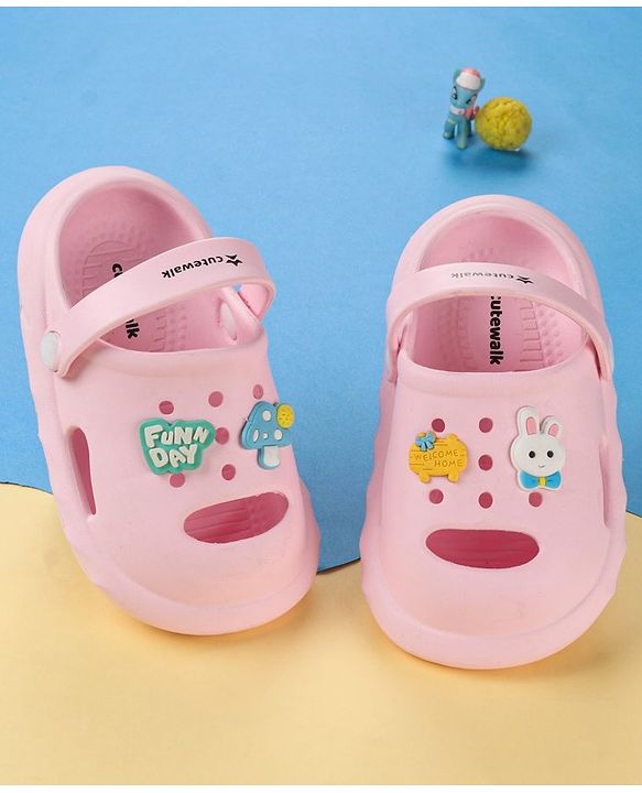 Cute Walk by Babyhug Slip on Clogs with Strap - Pink