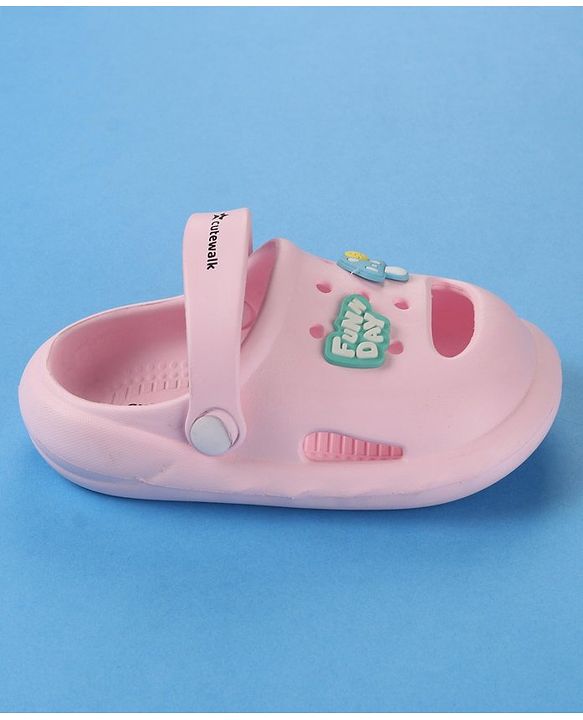 Cute Walk by Babyhug Slip on Clogs with Strap - Pink