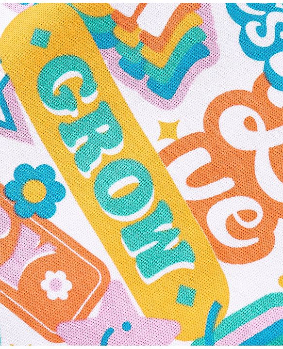 Babyhug 100% Cotton Sleeveless Text Printed Romper - Multicolour