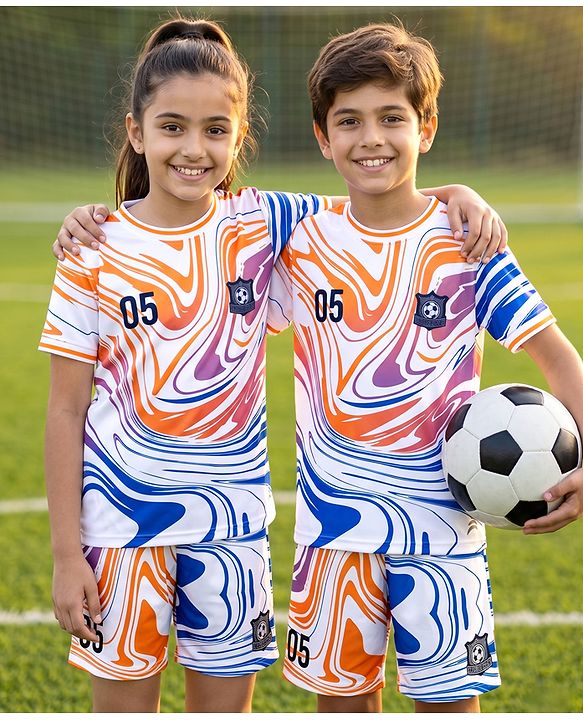 Pine Active Half Sleeves T-Shirt and Shorts Set Marble Print - White
