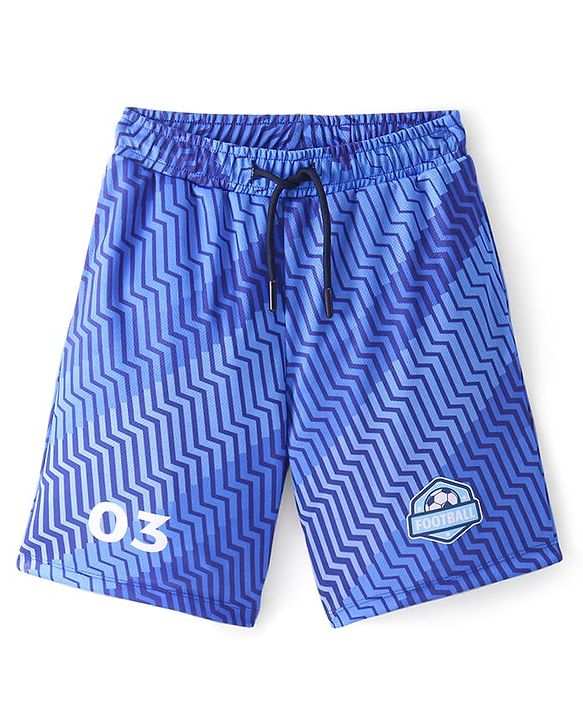 Pine Active Half Sleeves All Over Printed T-Shirt and Shorts Set - Blue