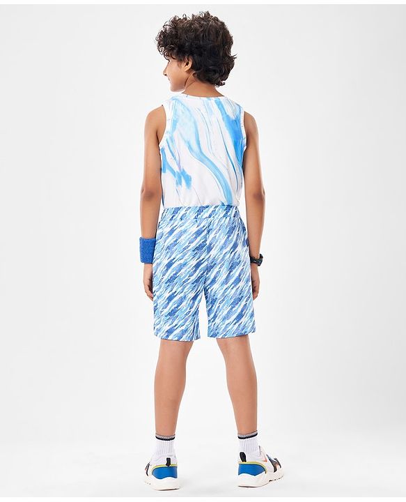 Pine Active Super Stretch Printed Cycling Shorts - Blue