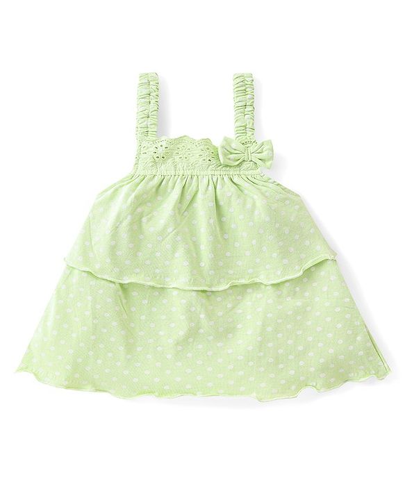 Babyhug Single Jersey Knit  Sleeveless Top & Skirt Set with Leaf Print - Multicolour