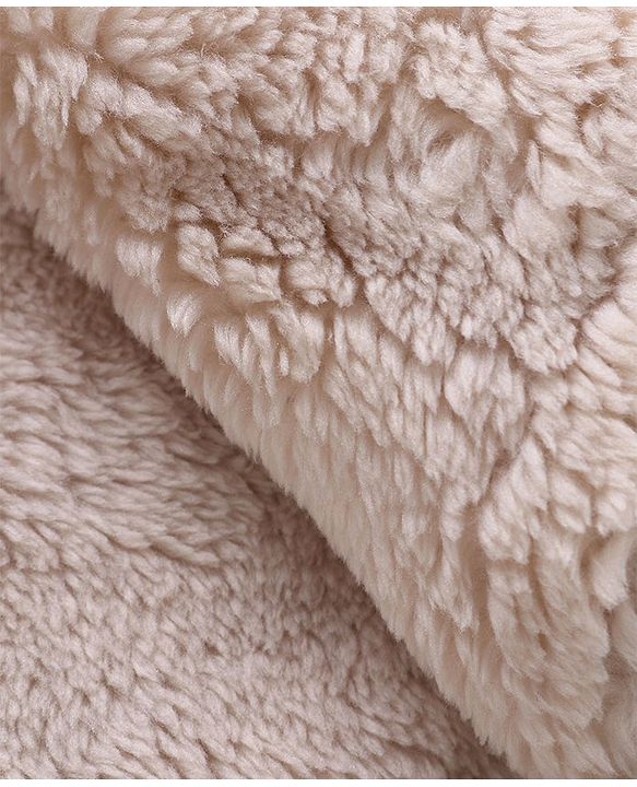 Babyhug Full Sleeves Front Open Cable Knit Hooded Sweater - Beige