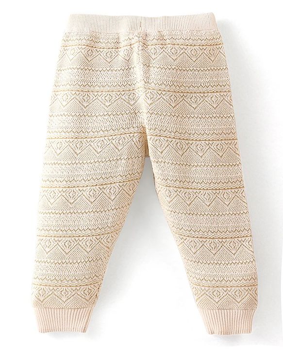 Babyhug Knitted Full Length Regular Fit Designed Woollen Pant - Grey