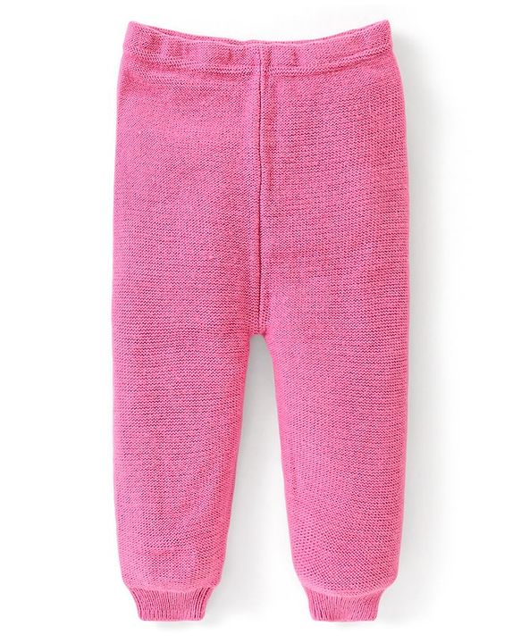 Babyhug Knitted Raglan Sleeves Sweater Set Cable Knit Design Design - Pink