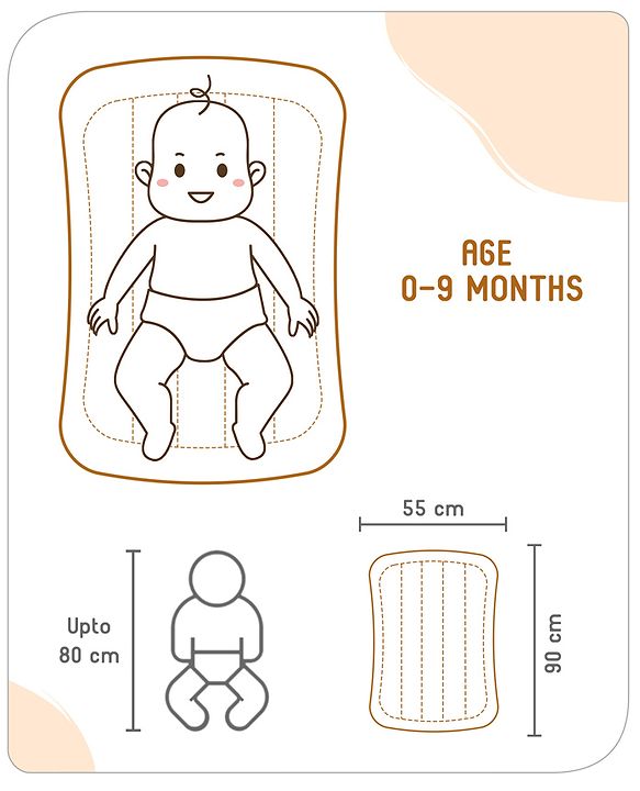 Babyhug Cotton Mattress Set with Mosquito Net Elephant Print - Pink