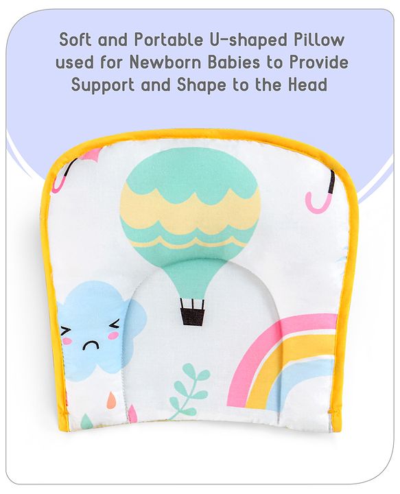 Babyhug Cotton Mattress Set with Mosquito Net Elephant Print - Pink