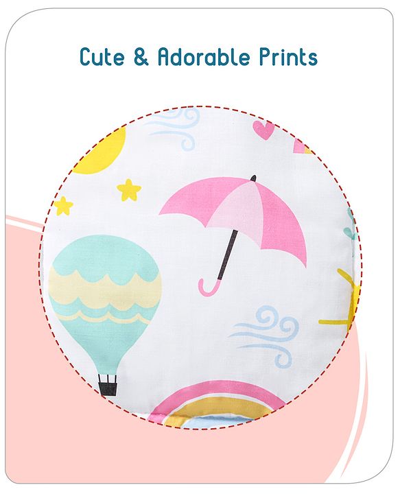 Babyhug Multi Purpose Baby Mat With Sunny Day Theme Print Set Of 3 - White