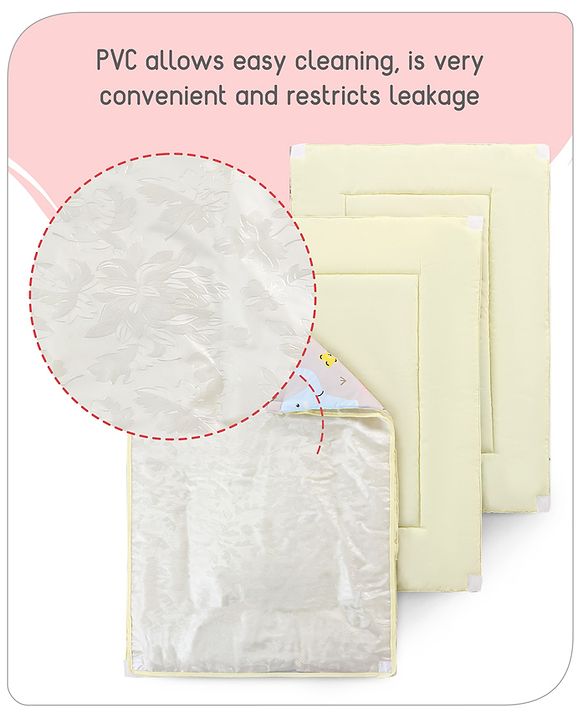 Babyhug Multi Purpose Baby Mat With Rainy Day Theme Print Set Of 3 - Light Beige