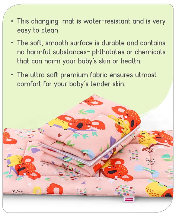 Babyhug Multi Purpose Baby Mat With Rainy Day Theme Print Set Of 3 - Light Beige