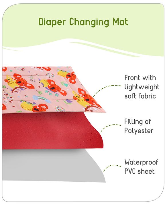 Babyhug Multi Purpose Baby Mat With Rainy Day Theme Print Set Of 3 - Light Beige