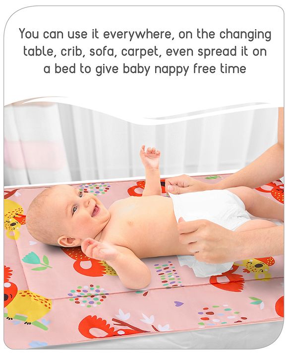 Babyhug Multi Purpose Baby Mat With Rainy Day Theme Print Set Of 3 - Light Beige