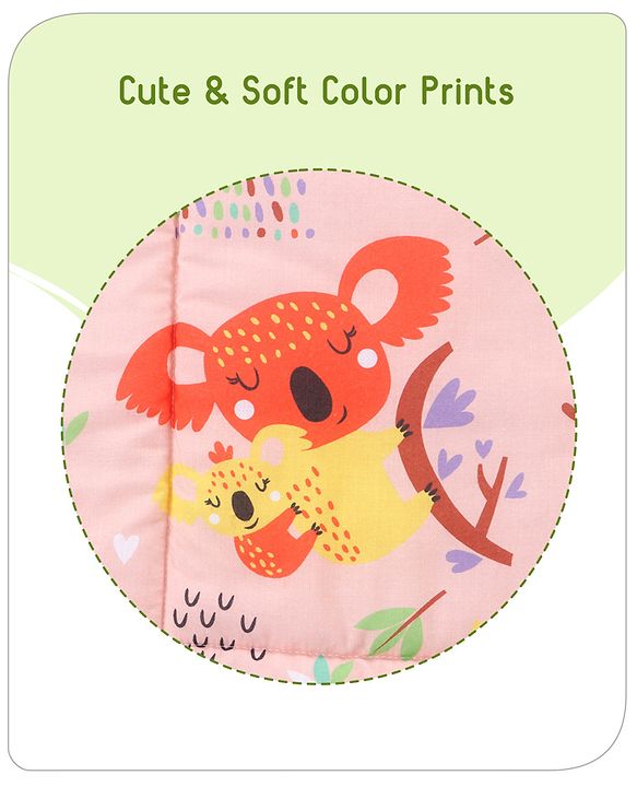 Babyhug Multi Purpose Baby Mat With Rainy Day Theme Print Set Of 3 - Light Beige