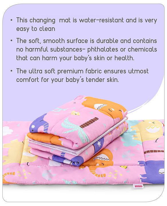 Babyhug Multi Purpose Baby Mat With Rainy Day Theme Print Set Of 3 - Light Beige