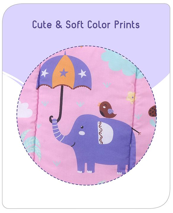 Babyhug Multi Purpose Baby Mat With Rainy Day Theme Print Set Of 3 - Light Beige