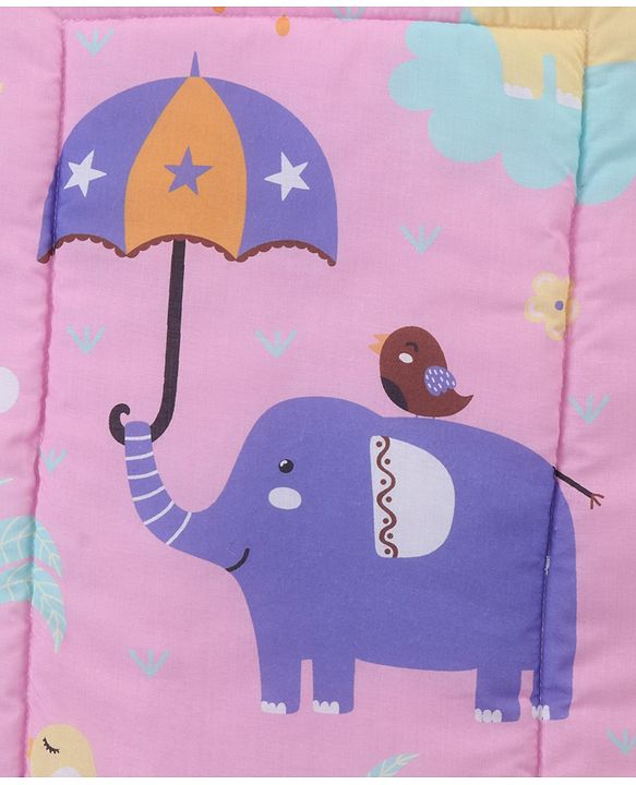 Babyhug Multi Purpose Baby Mat With Rainy Day Theme Print Set Of 3 - Light Beige