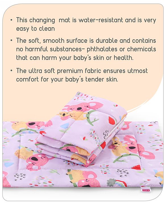 Babyhug Multi Purpose Baby Mat With Rainy Day Theme Print Set Of 3 - Light Beige