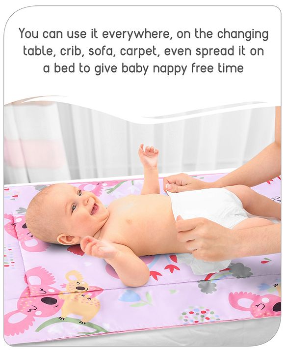 Babyhug Multi Purpose Baby Mat With Rainy Day Theme Print Set Of 3 - Light Beige