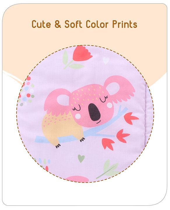 Babyhug Multi Purpose Baby Mat With Rainy Day Theme Print Set Of 3 - Light Beige