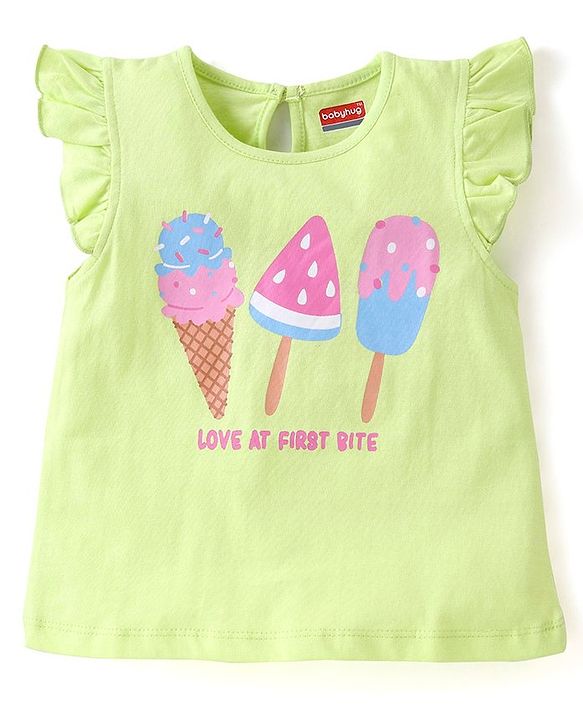 Babyhug Cotton Half Sleeves T-Shirts With Polka Dots & Ice-Cream Graphics Pack of 3 - Multicolor