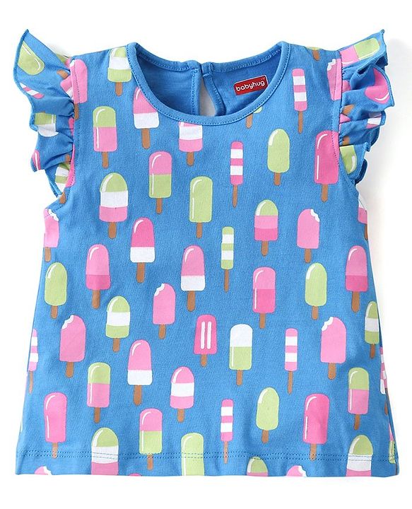Babyhug Cotton Half Sleeves T-Shirts With Polka Dots & Ice-Cream Graphics Pack of 3 - Multicolor
