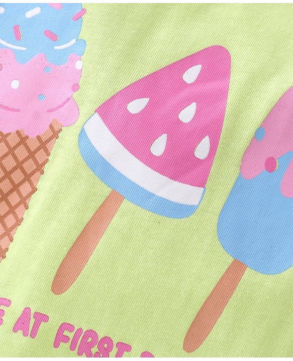 Babyhug Cotton Half Sleeves T-Shirts With Polka Dots & Ice-Cream Graphics Pack of 3 - Multicolor