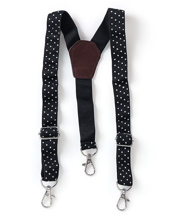 Babyhug Full Sleeves Party Wear Dobby Shirt & Trousers Set with Bow & Suspender - Maroon