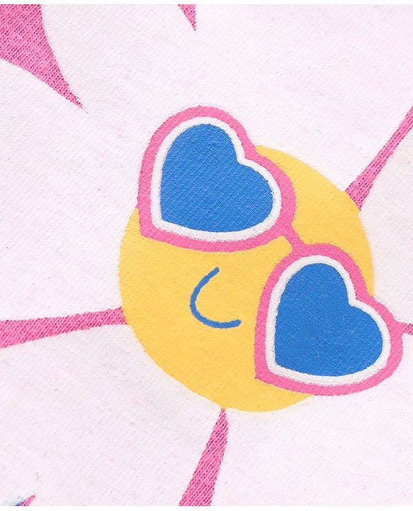 Babyhug Cotton Frill Sleeves Tops With Hearts Graphics Pack of 3 - Multicolor