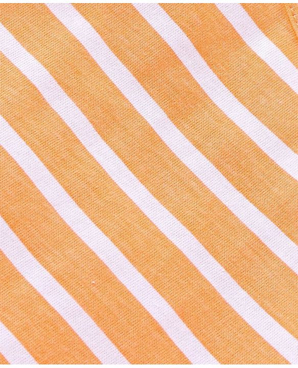 Babyhug 100% Cotton Knit Sleeveless Striped Sando - Orange