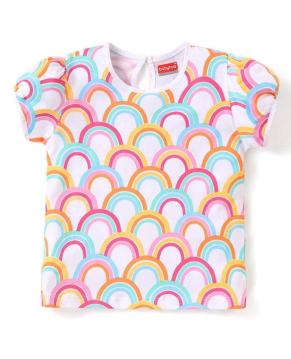 Babyhug Cotton Half Sleeves Top Text Print Pack of 2 - Multicolour