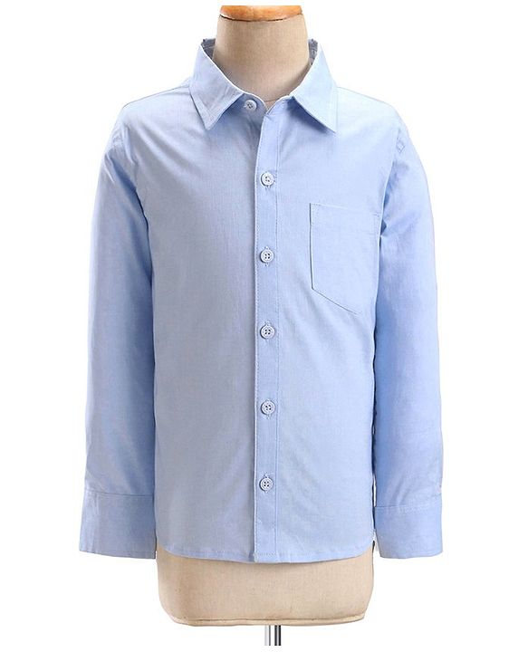 Babyhug Cotton Woven Full Sleeves Party Suit with Dobby Waistcoat & Bow - Light Blue & Grey