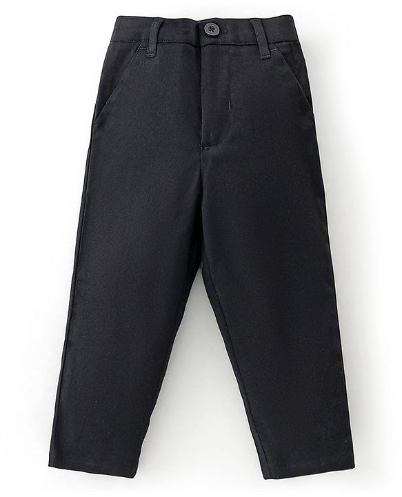 Babyhug Cotton Knit Full Sleeves Striped Shirt & Trouser With Bow - Black