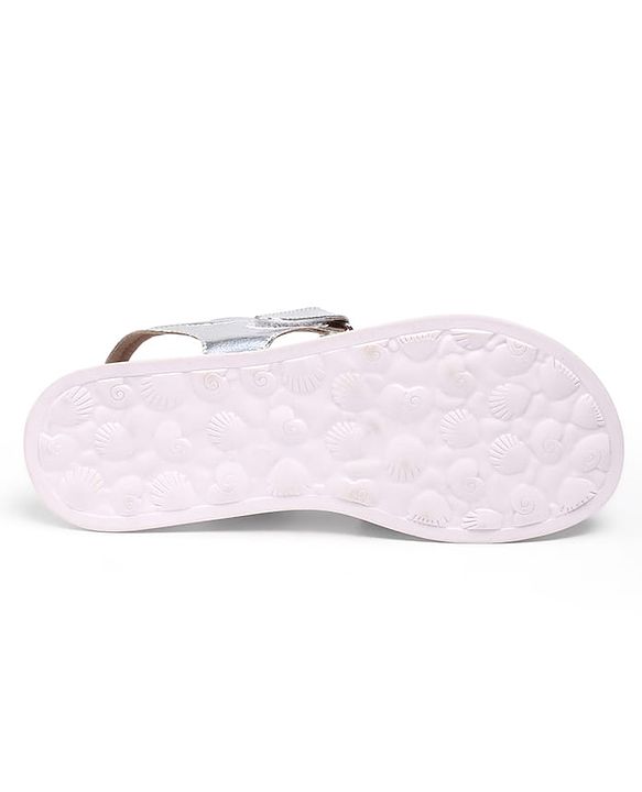 Pine Kids Velcro Closure Party Wear Sandals - Silver