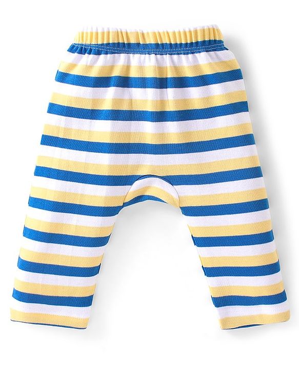 Babyhug Cotton Interlock Knit Full Length Diaper Leggings Stripes & Animal Print Pack Of 3 - Multicolor