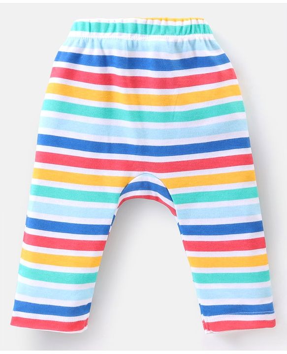 Babyhug Interlock Knit Full Length Diaper Pants Animal Print Pack of 3 - Multicolour
