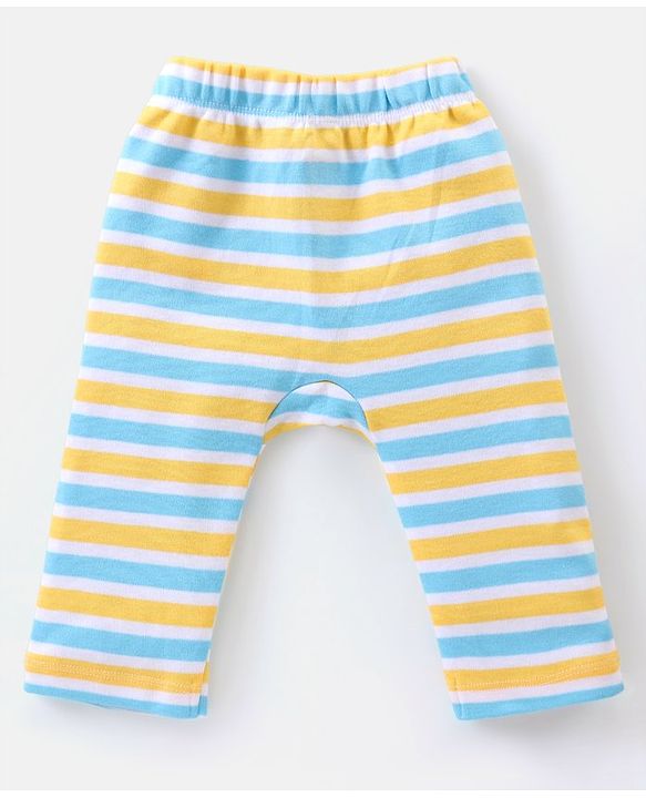 Babyhug Interlock Knit Full Length Diaper Pants Animal Print Pack of 3 - Multicolour