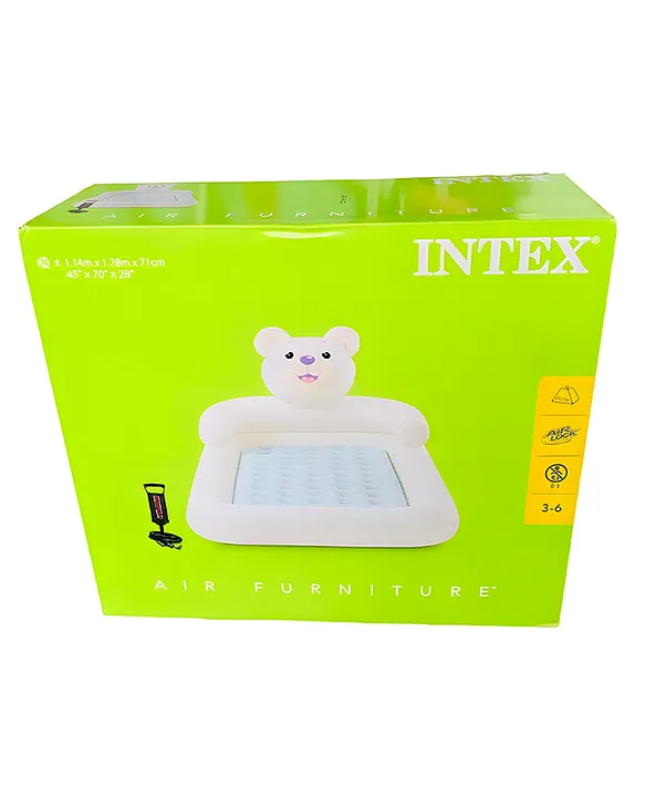 Intex - 66814NP - Lit enfant ourson avec gonfleur à main inclus Intex - 66814NP - Lit enfant ourson avec gonfleur à main inclus
