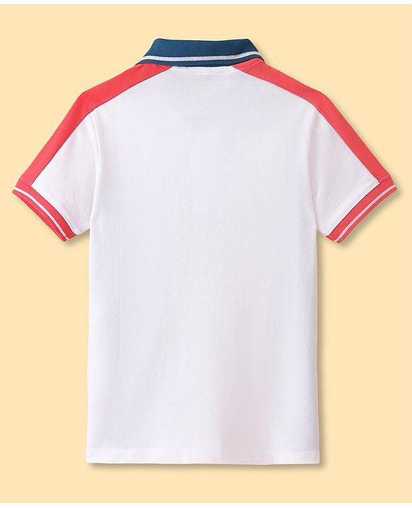 Pine Kids 100% Cotton Knit Half Sleeves T-Shirt With Football Print - White