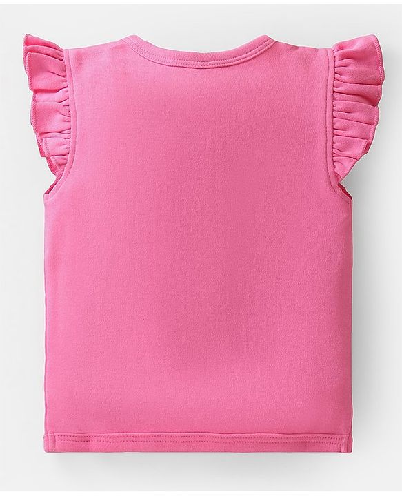 Babyhug 100% Cotton Knit Frill Sleeves Polka Dots & Floral Printed Antibacterial Front Open Vests Pack of 3 - Pink & Green