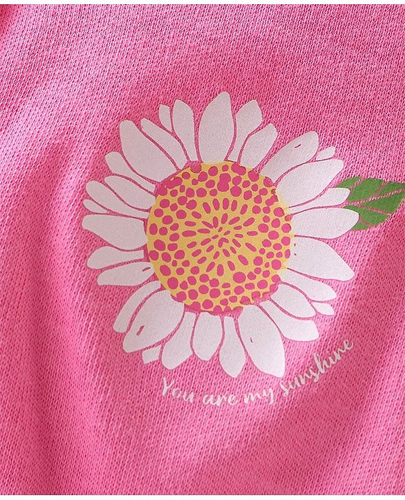 Babyhug 100% Cotton Knit Frill Sleeves Polka Dots & Floral Printed Antibacterial Front Open Vests Pack of 3 - Pink & Green