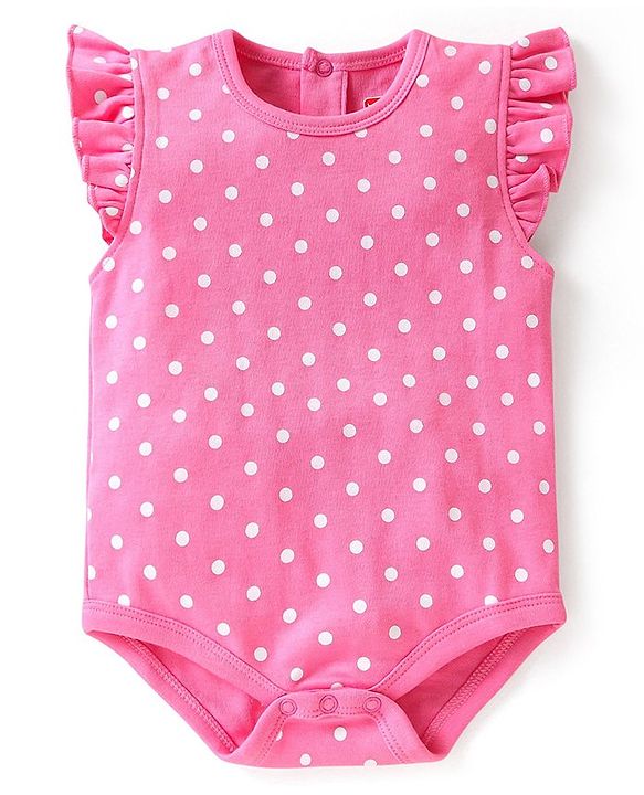 Babyhug 100% Cotton Knit Half Sleeves Onesies Floral Print Pack of 2 - Multicolour