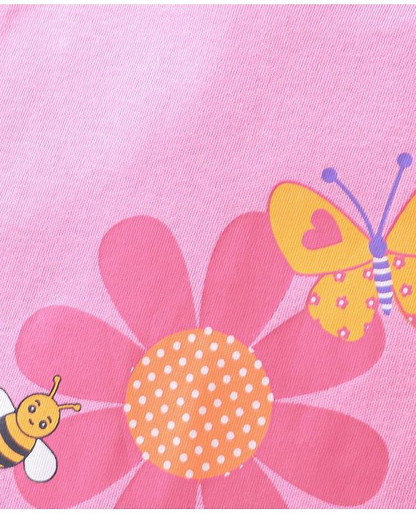 Babyhug 100% Cotton Knit Half Sleeves Onesies Floral Print Pack of 2 - Multicolour