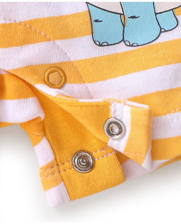 Babyhug 100% Cotton Knit Half Sleeves Romper With Dino Print Pack of 2  - Multicolor