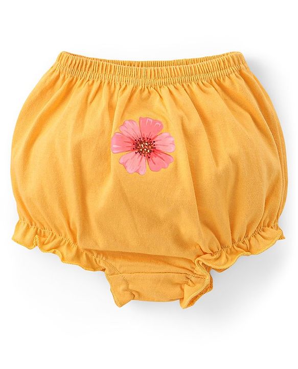Babyhug 100% Cotton Knit Floral & Polka Dots Printed Antibacterial Bloomers Pack of 3 - Multicolour