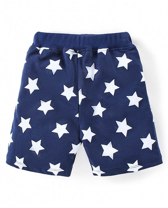 Babyhug Disney Cotton Knit Half Sleeves Shorts Night Suit With Mickey Mouse Graphics - Light Green & Blue